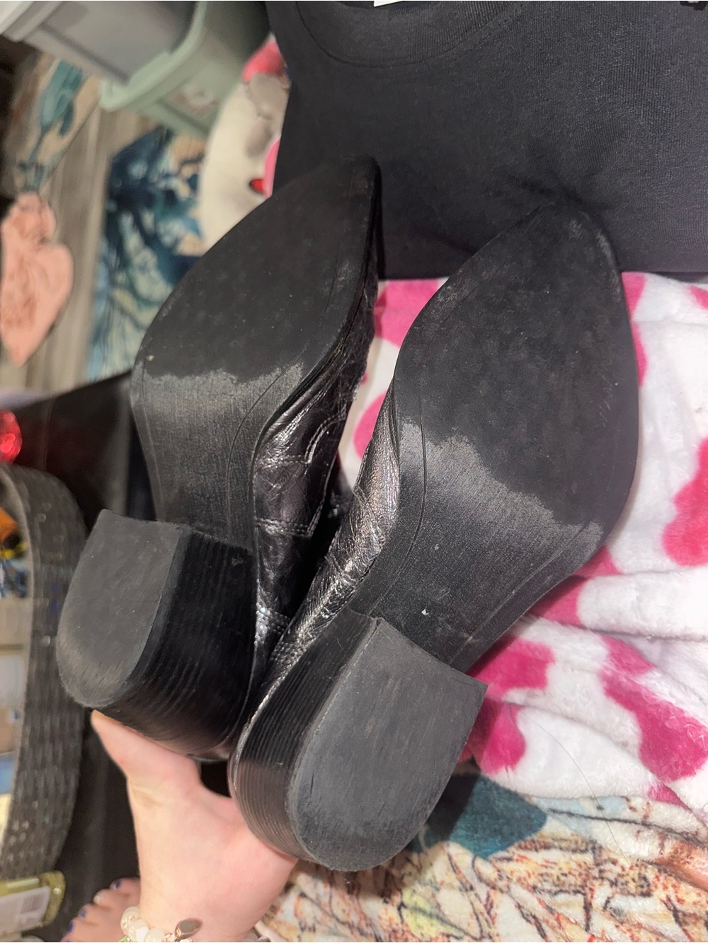 Sam Edelman Metallic Pewter Western Ankle Boots - Picture 5 of 5